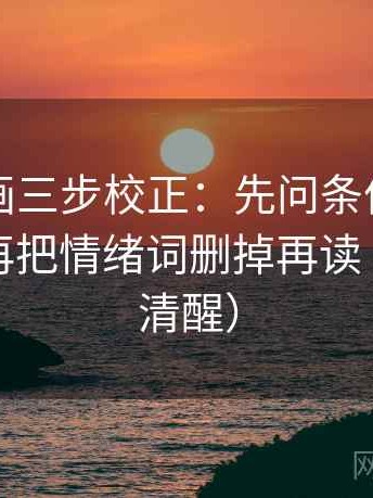 虫虫漫画三步校正：先问条件有没有缺口，再把情绪词删掉再读（读完更清醒）
