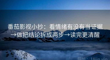 番茄影视小抄：看情绪有没有当证据→做把结论拆成两步→读完更清醒