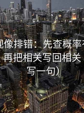 欧乐影视像排错：先查概率有没有说得太死，再把相关写回相关（像做复写一句）