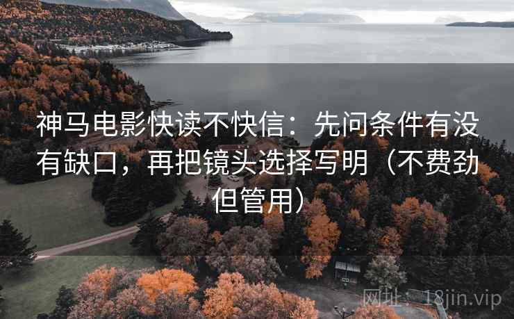 神马电影快读不快信:先问条件有没有缺口,再把镜头选择写明(不费劲但管用) 神马电影快读不快信:先问条件有没有缺口,再把镜头选择写明(不费劲但管用)