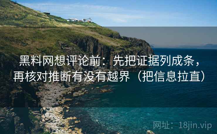 黑料网想评论前：先把证据列成条，再核对推断有没有越界（把信息拉直）