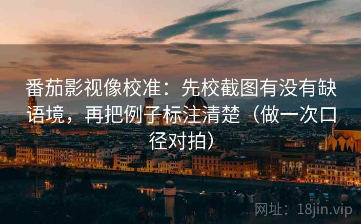番茄影视像校准：先校截图有没有缺语境，再把例子标注清楚（做一次口径对拍）