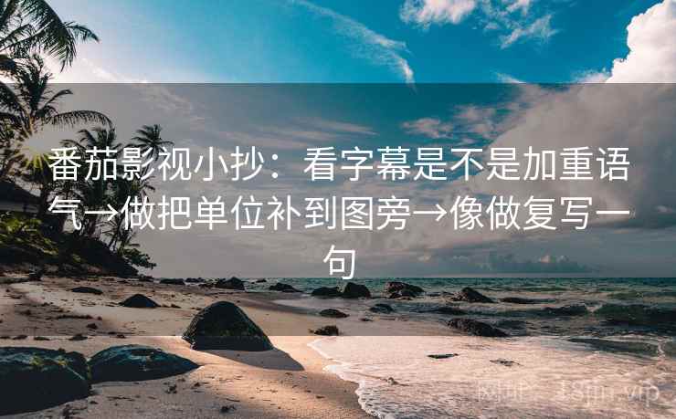 番茄影视小抄：看字幕是不是加重语气→做把单位补到图旁→像做复写一句